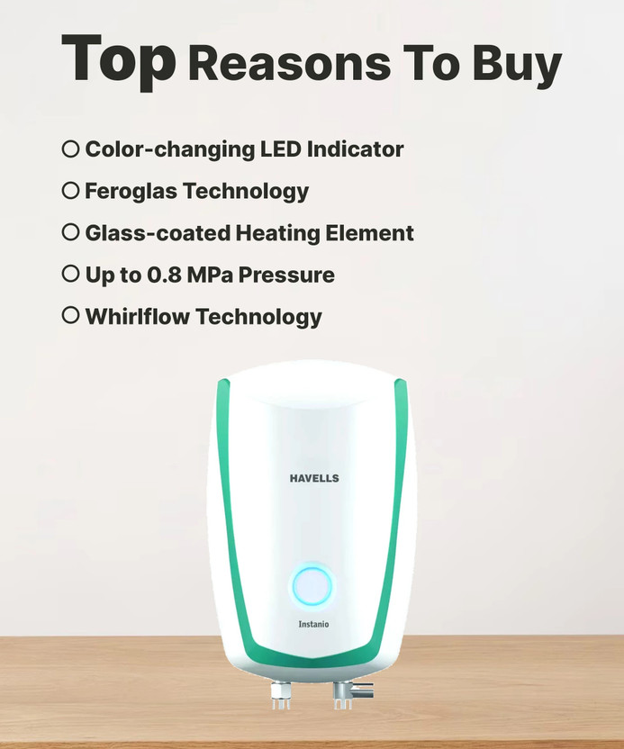 HAVELLS 10 L Storage Water Geyser | 4 Star BEE Energy Rating | Gl - Image 3