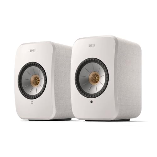 KEF LSX II Active Bookshelf Speakers - Cotton White (Pair)