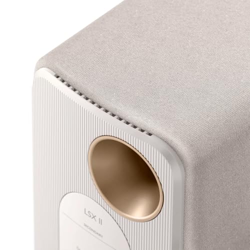 KEF LSX II Active Bookshelf Speakers - Cotton White (Pair) - Image 3