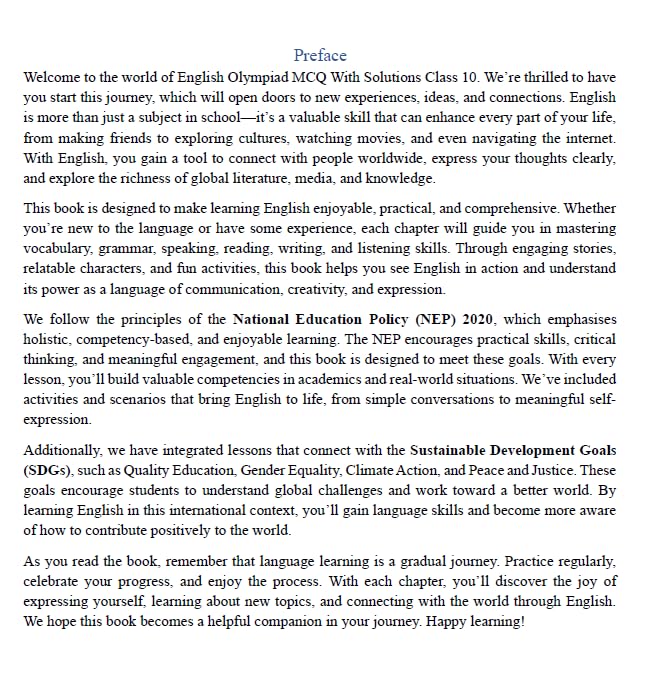 English Olympiad MCQ with solutions