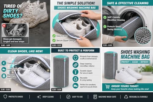 Glivary Shoe washing machine bag