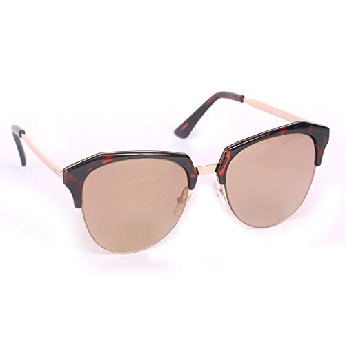 FCUK Mirrored Cat Eye Women's Sunglasses - (FC 7405 C2 58 S|58|Brown Color Lens)