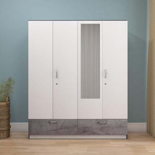 Nilkamal Marbito 4-Door Wooden Wardrobe