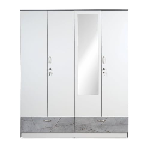 Nilkamal Marbito 4-Door Wooden Wardrobe