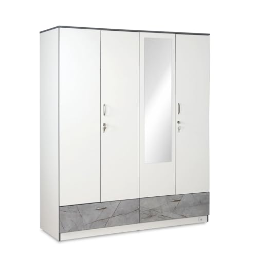 Nilkamal Marbito 4-Door Wooden Wardrobe