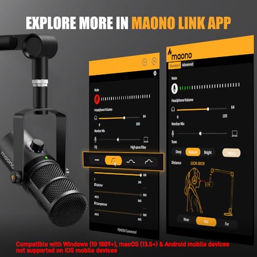 MAONO Dynamic Microphone, USB/XLR Podcast