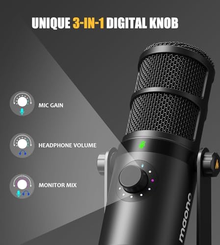 MAONO Dynamic Microphone, USB/XLR Podcast
