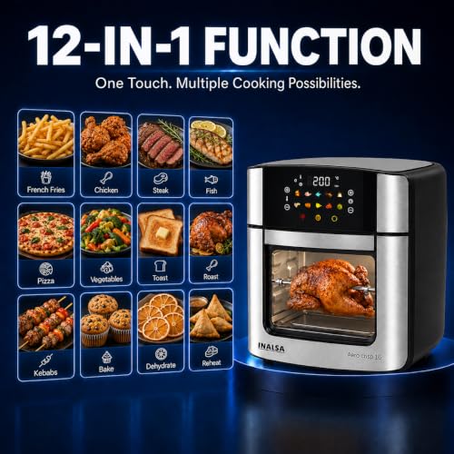 INALSA Air Fryer Oven|16L, 1800W|Stainless