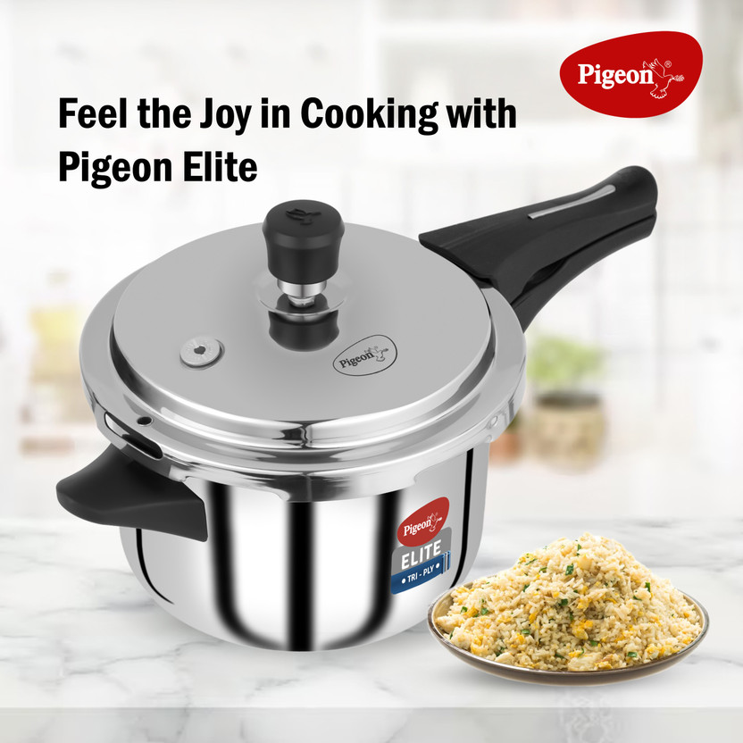 Pigeon Elite Shine 3 L Induction Bottom Pressure Cooker (Triply) - Image 3