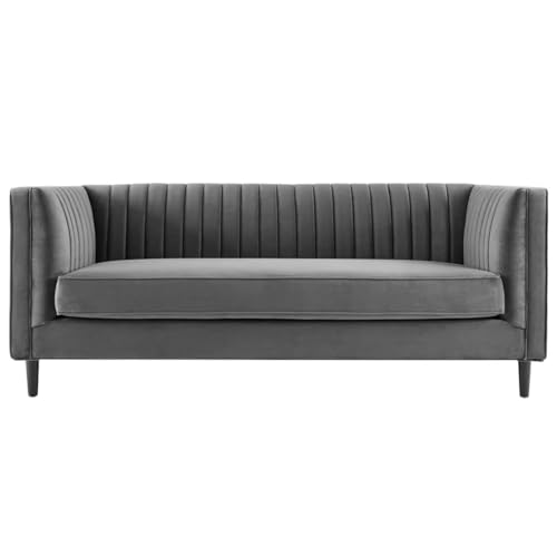 FURNY Modanway 5 Seater 3+1+1 Premium Fabric Spacious Sofa Set (Grey) - Image 3