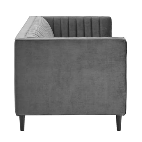 FURNY Modanway 5 Seater 3+1+1 Premium Fabric Spacious Sofa Set (Grey) - Image 5