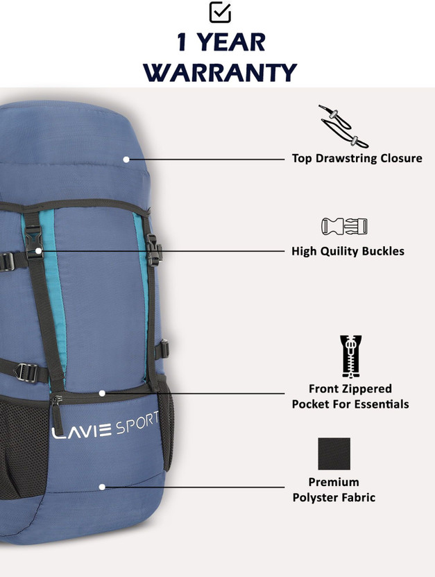 Lavie Sport Large 48 L Backpack Rover Rucksack Backpack (Blue) - Image 4