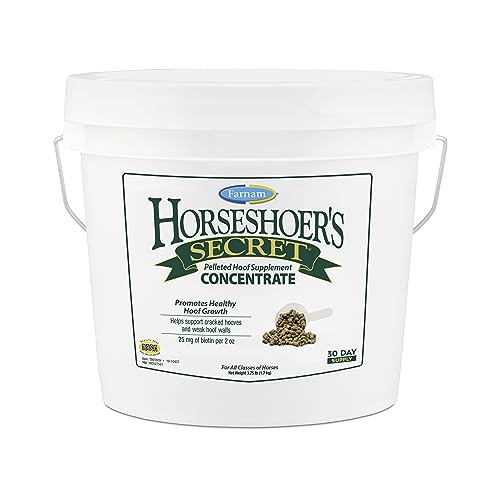 Farnam Horseshoer's Secret Pelleted Hoof Supplements Concentrate, Economic Formula with 25 mg. of biotin per 2 oz. Serving, 3.75 lb., 30 Day Supply