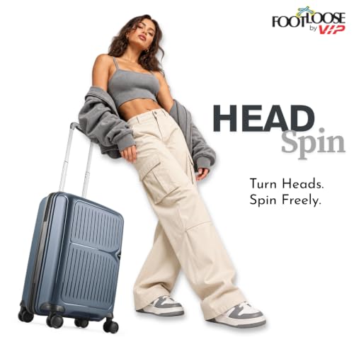 Footloose by VIP Head Spin 8-Wheel Cabin Hard Case Trolley Bag, Grey - Image 3