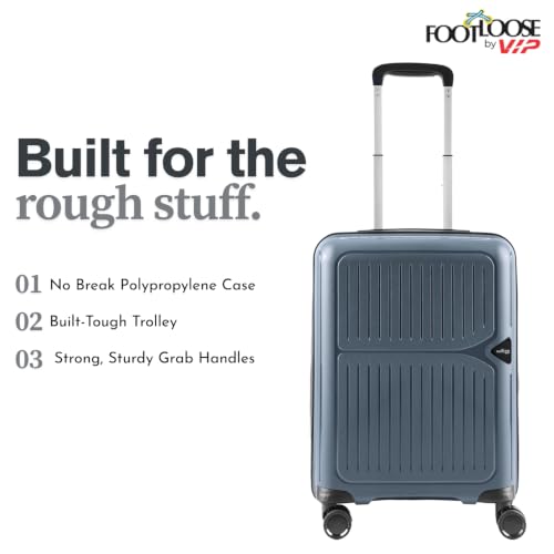 Footloose by VIP Head Spin 8-Wheel Cabin Hard Case Trolley Bag, Grey - Image 5