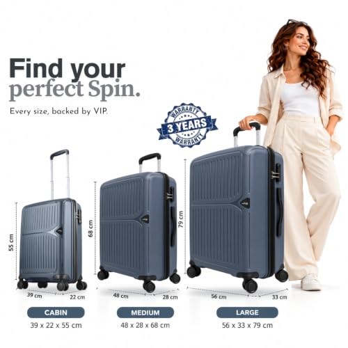 Footloose by VIP Head Spin 8-Wheel Cabin Hard Case Trolley Bag, Grey - Image 7