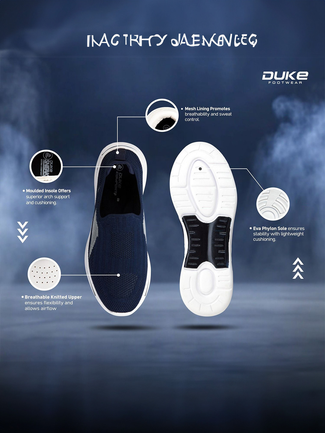 Duke Men Textile Running Shoes - Image 7