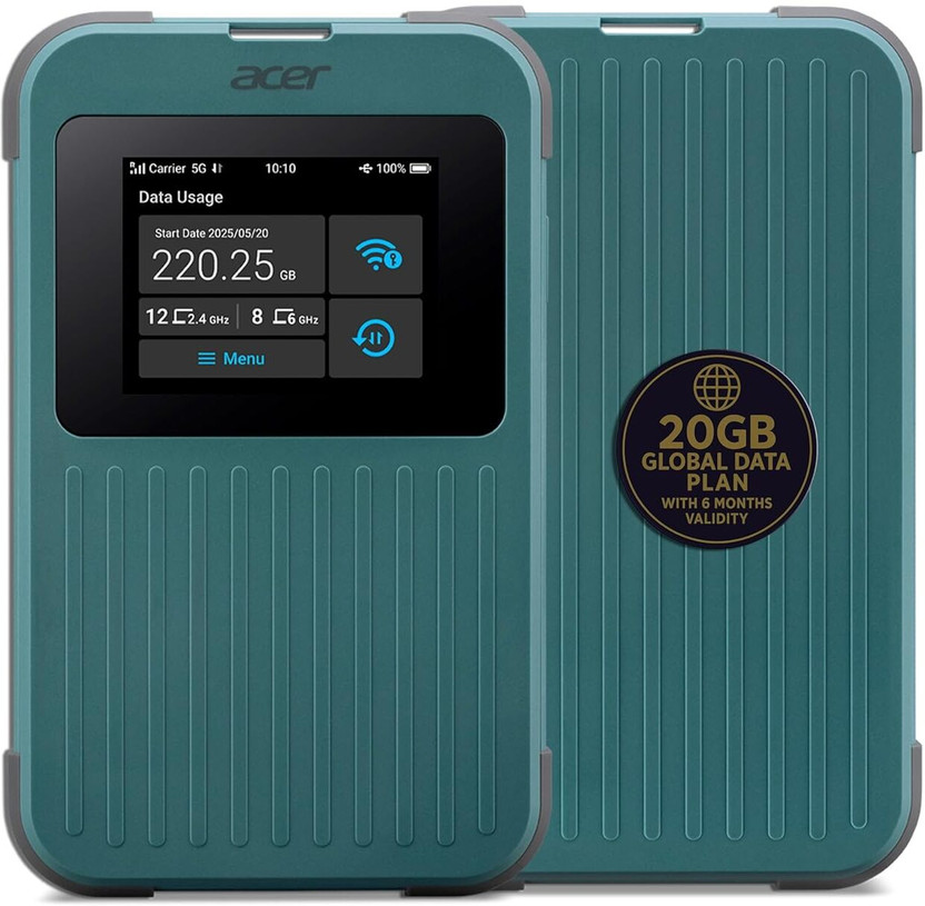 Acer Connect M4 5G Portable Wi-Fi Router 2.4 GHz, 5 GHz 2770 Mbps