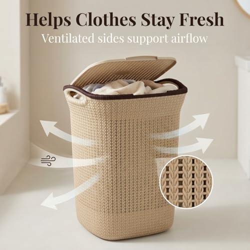 PrettyKrafts 60L Plastic Laundry Basket