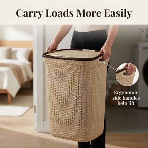 PrettyKrafts 60L Plastic Laundry Basket