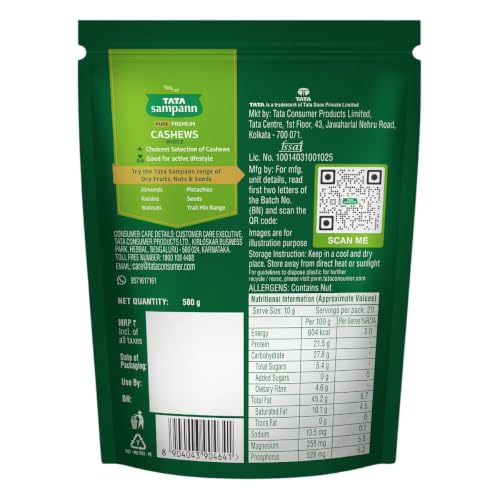 Tata Sampann Pure Cashews Whole