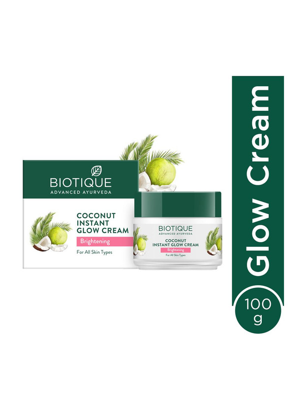 BIOTIQUE Coconut Brightening Instant Glow| Lightweight Face Cream