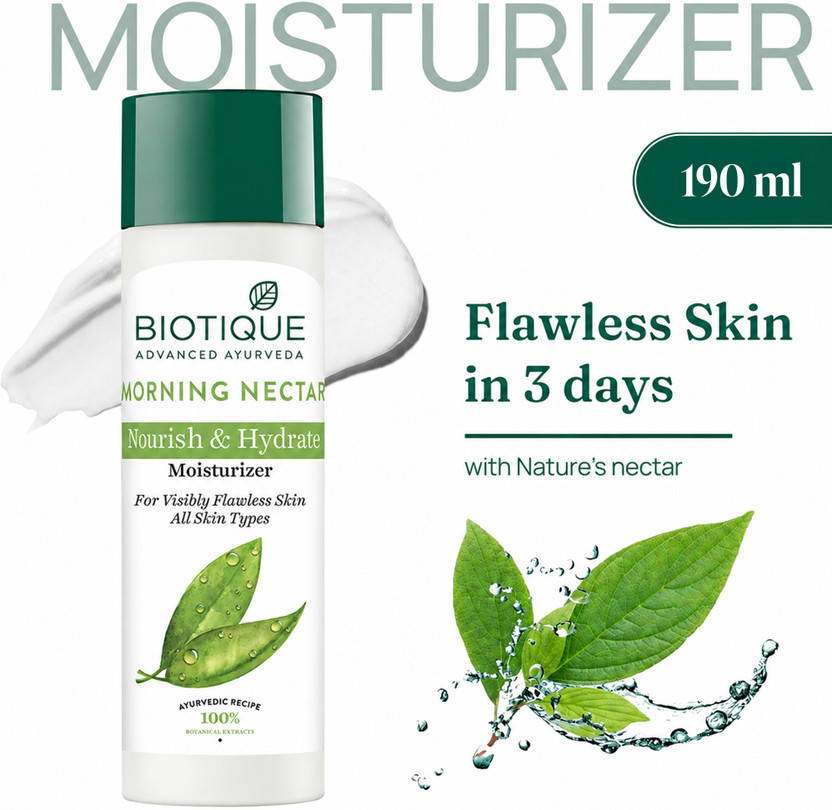 BIOTIQUE Morning Nectar Flawless Skin Moisturizer | 24H Deep Mois