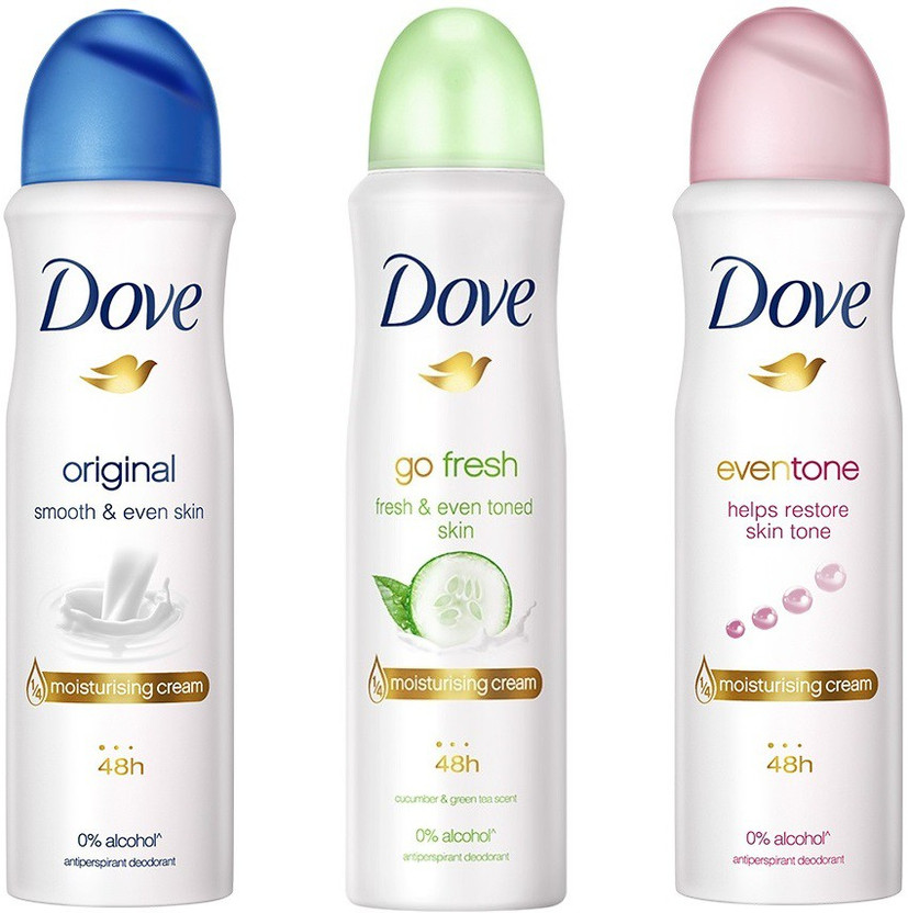DOVE Original, Go Fresh and Eventone Deodorant Deodorant Spray -