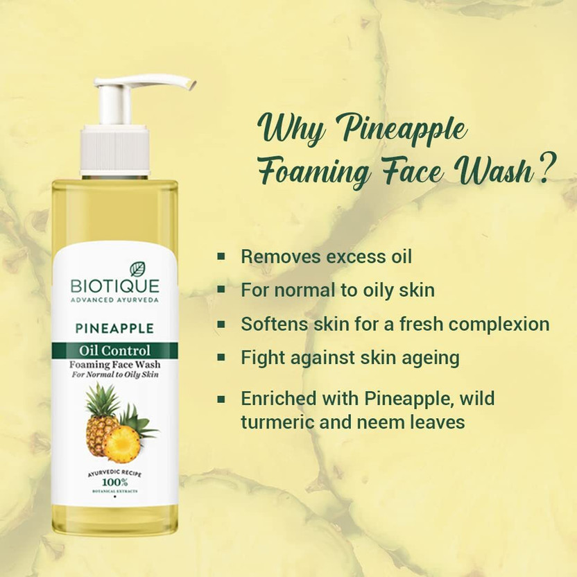 BIOTIQUE Pineapple Oil Control Foaming Excess Oil Removal Evens S - Image 5