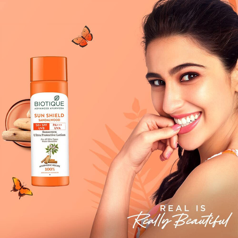 BIOTIQUE Sunscreen - SPF 50+ PA+++ Sun Shield Sandalwood Lotion U - Image 4