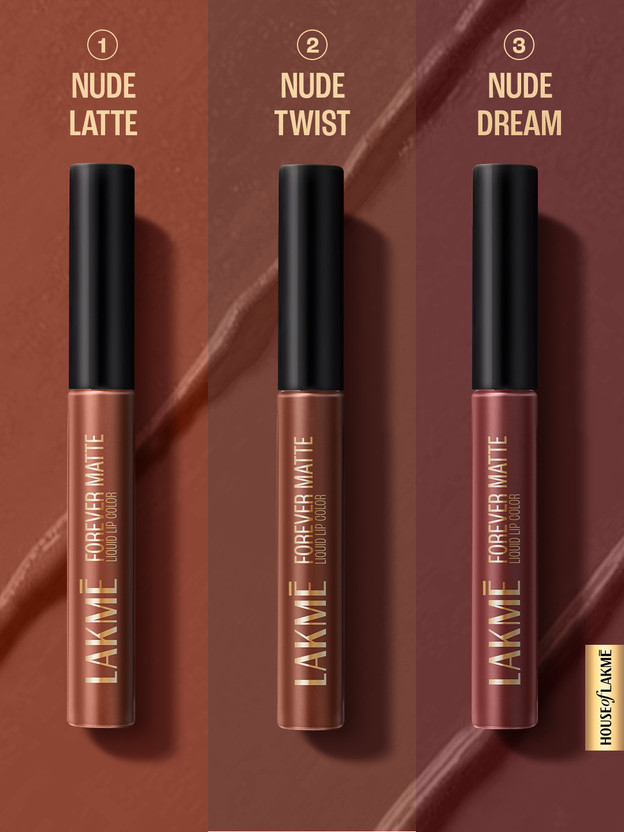 Lakmé Liquid Lipstick Trio- Nude Moods, Forever Matte, Light-weig - Image 2