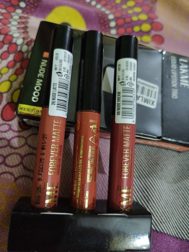 Lakmé Liquid Lipstick Trio- Nude Moods, Forever Matte, Light-weig - Image 9