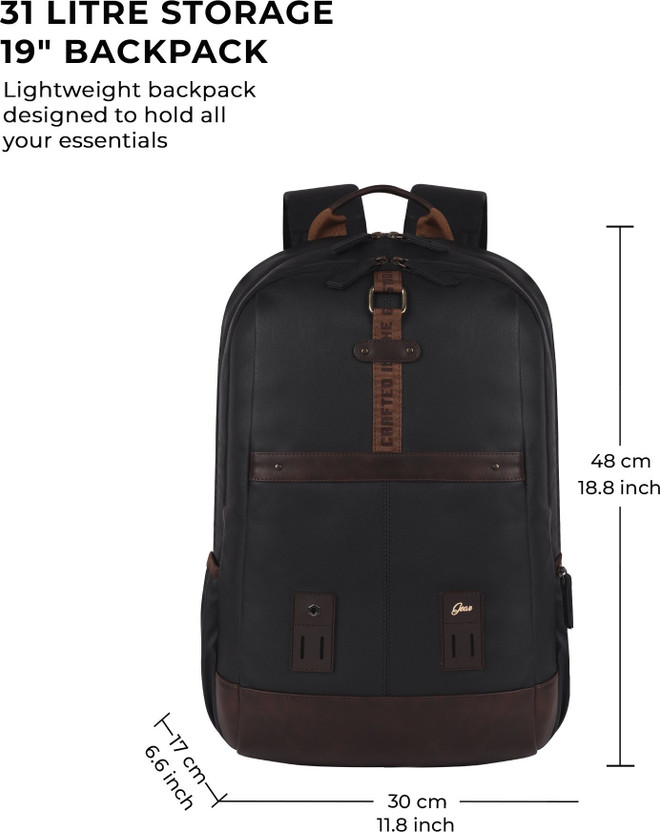 Gear Large 31 L Laptop Backpack Classic Anti Theft Faux Leather ( - Image 5