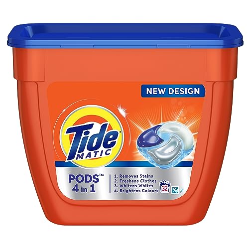 Tide PODs 4in1 Matic Detergent, Pack of 32 Tide PODS - for Washing Machines only