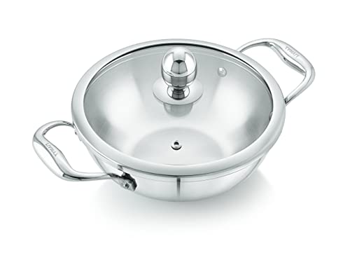 Tosaa Livmax Tri-ply Kadhai with Glass Lid 20 cm
