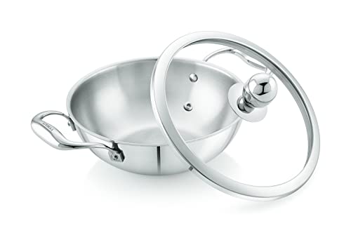 Tosaa Livmax Tri-ply Kadhai with Glass Lid 20 cm - Image 5