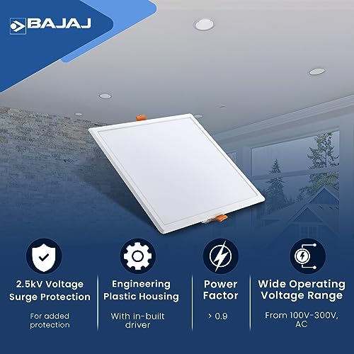 Bajaj IVORA LED Panel 9W NDL Natual Daylight Square (Pack of 10) - Image 4