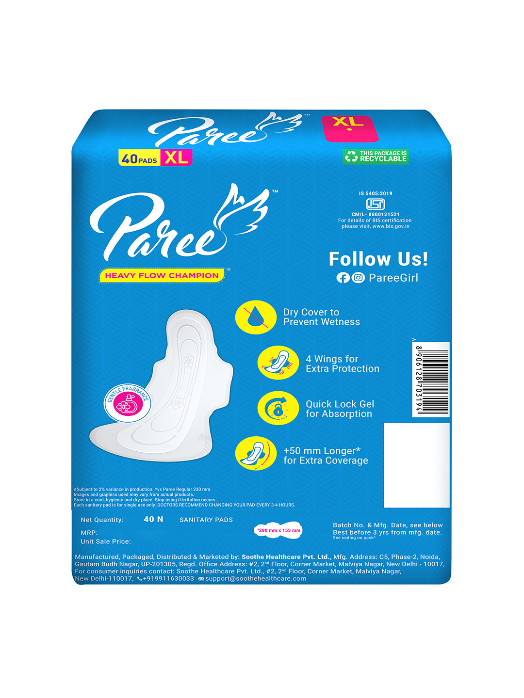 Paree Dry Feel XL Sanitary