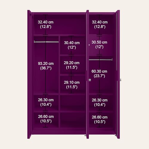 Interio by Godrej Axl 3-Door Steel Almirah - Image 4