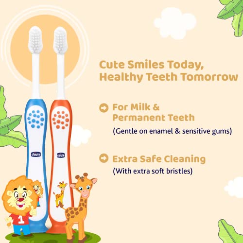 Chicco Toothbrush Set Blue + Orange 3Y-8Y - Image 3