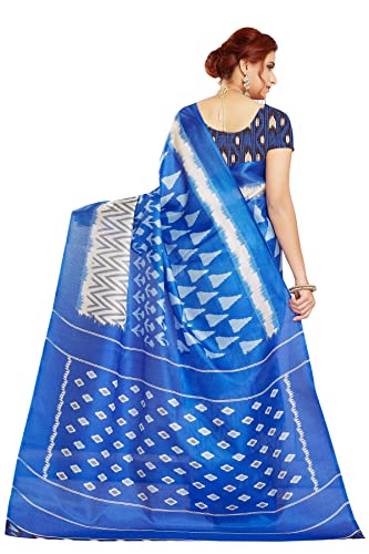 RANI SAAHIBA Women's Art Silk Printed Saree with Blouse Piece - Image 3