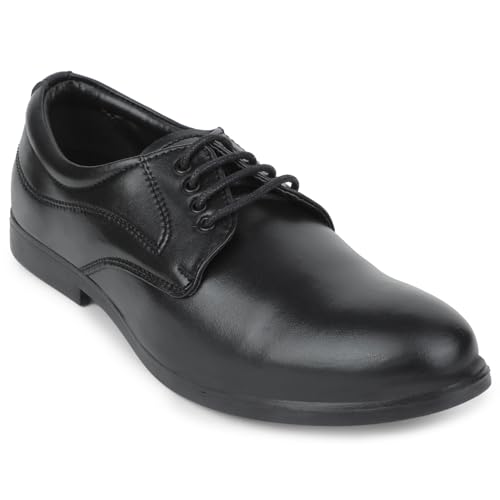 Liberty Fortune Black & Brown Derby Formal Shoes for Men - PU Office Wear