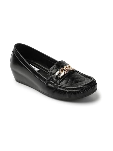 ELLE Women Flats Slip-On Loafer with Chain Detail