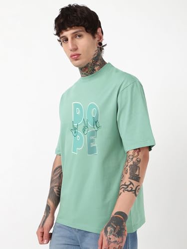 Bewakoof Men's Graphic Print Oversized Fit T-Shirt - Image 4