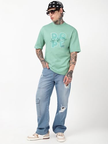 Bewakoof Men's Graphic Print Oversized Fit T-Shirt - Image 7