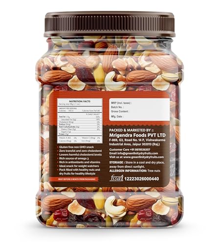 PrettyNutty Healthy Nutmix 1kg, Dried