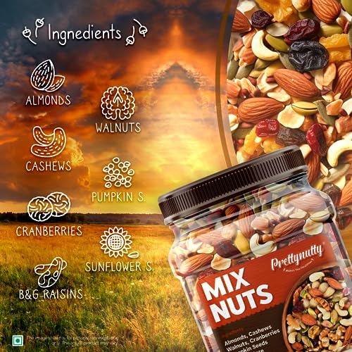 PrettyNutty Healthy Nutmix 1kg, Dried