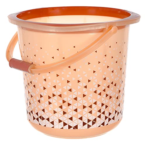 Urbane Home Tinted Print Plastic Bucket with Strong Handle, 24 Litre (Brown)