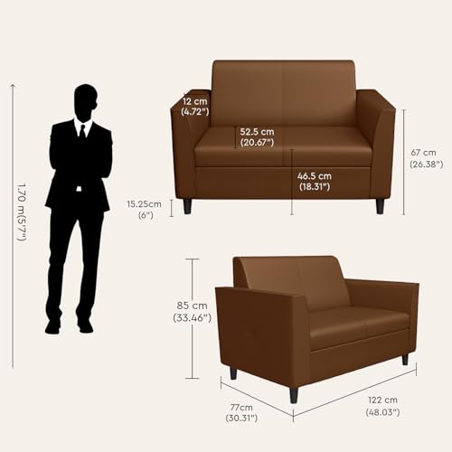 Interio by Godrej Emperor 2-Seater Synthetic Leather Sofa - Image 3