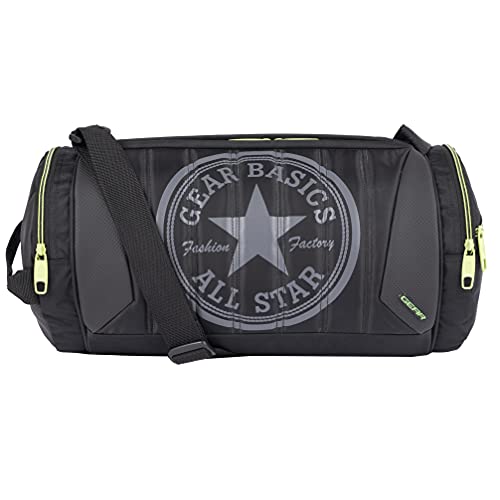 Gear Polyester Black and Green Travel Duffle (DUFPRO2000103)